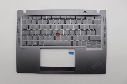 Lenovo ThinkPad X13 Gen 4 Keyboard Palmrest Top Cover German Grey 5M11H94609