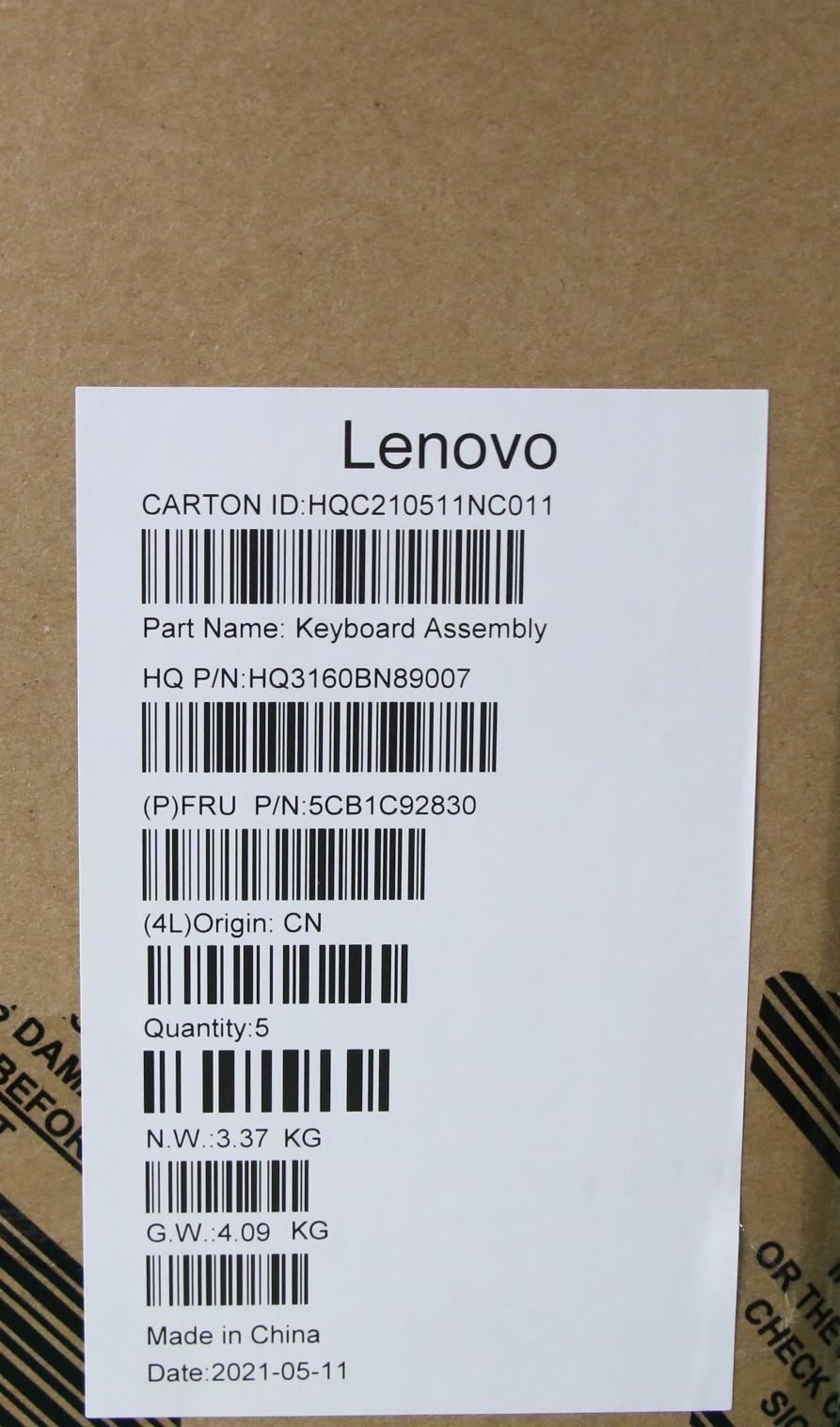 Lenovo Upper Case ASM_JPN H 82KN GY 5CB1C92830