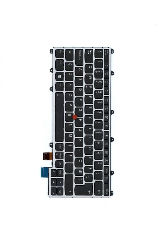Genuine Lenovo Yoga X380 Keyboard Norweigian Silver Backlit 01HX120 01HW675