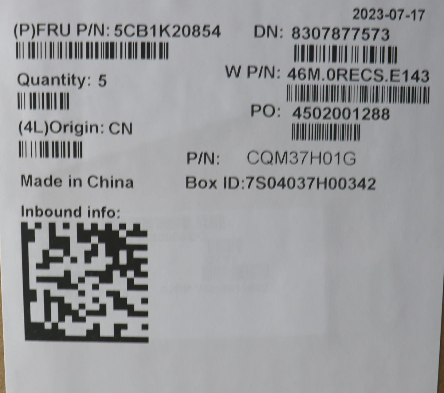 Lenovo Upper Case ASM_POR W82XX SB BL 5CB1K20854