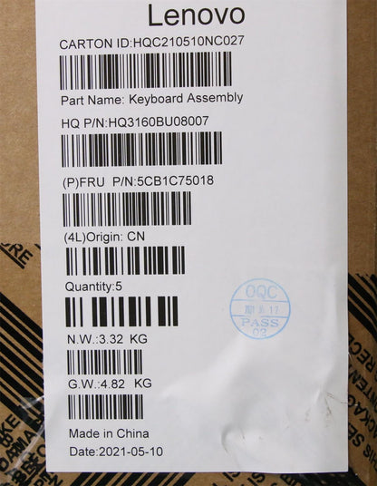 Lenovo IdeaPad 5 16ACH6 Palmrest Cover Touchpad Keyboard Portuguese 5CB1C75018