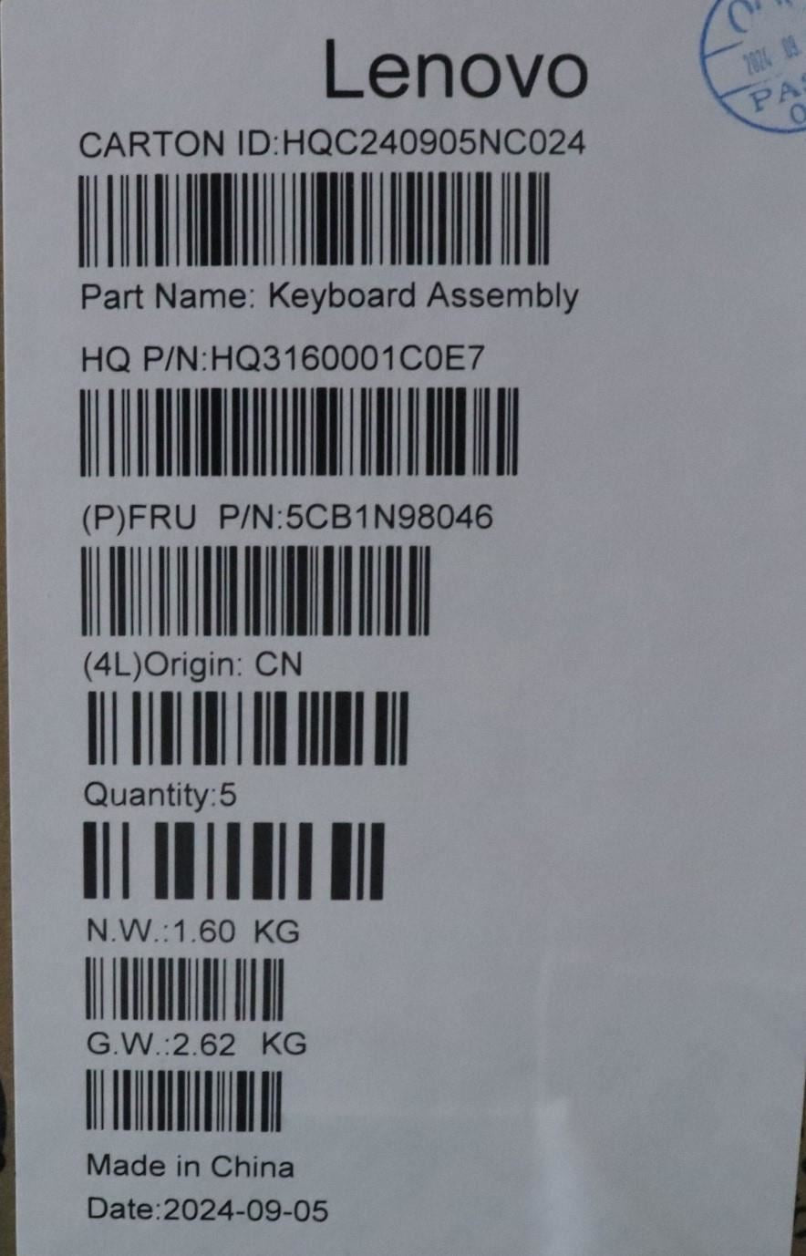 Lenovo UpperCaseASM UKR H83DJ NFP SG 5CB1N98046