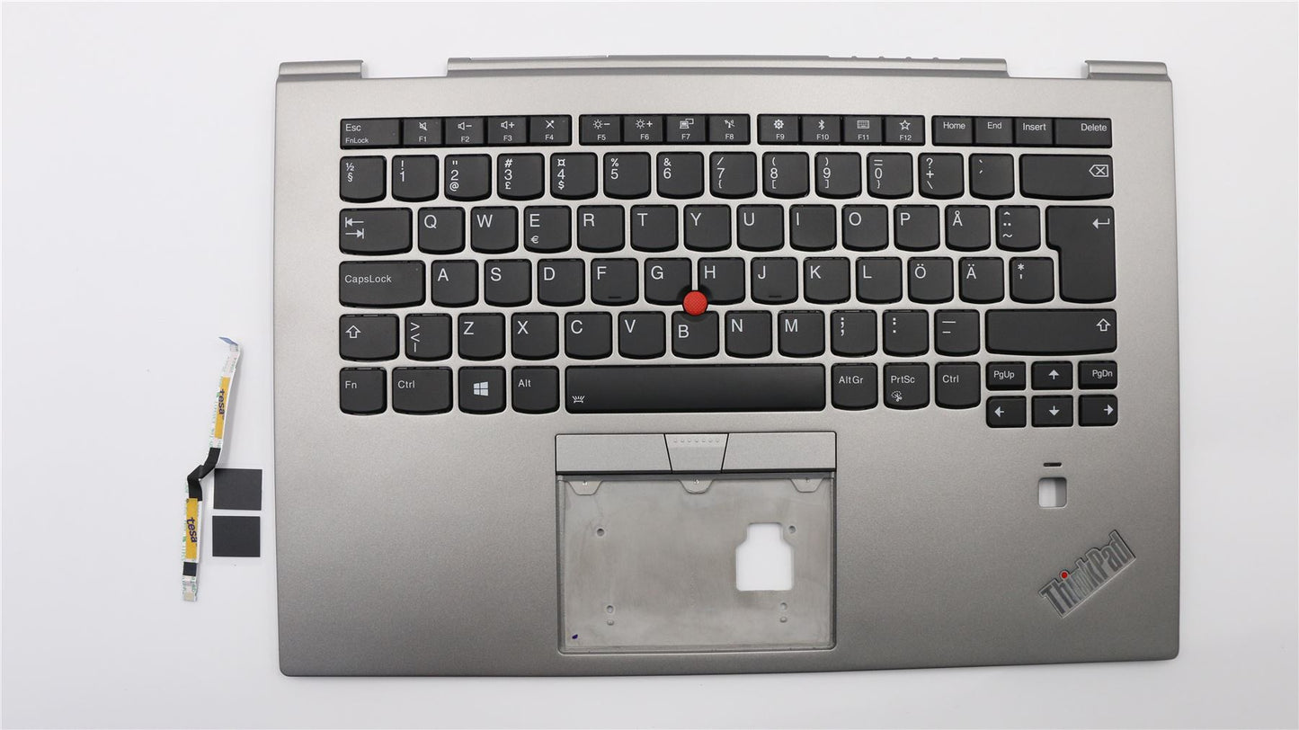 Lenovo Yoga X1 3rd Keyboard Palmrest Top Cover Slovenian Silver Backlit 01LX969