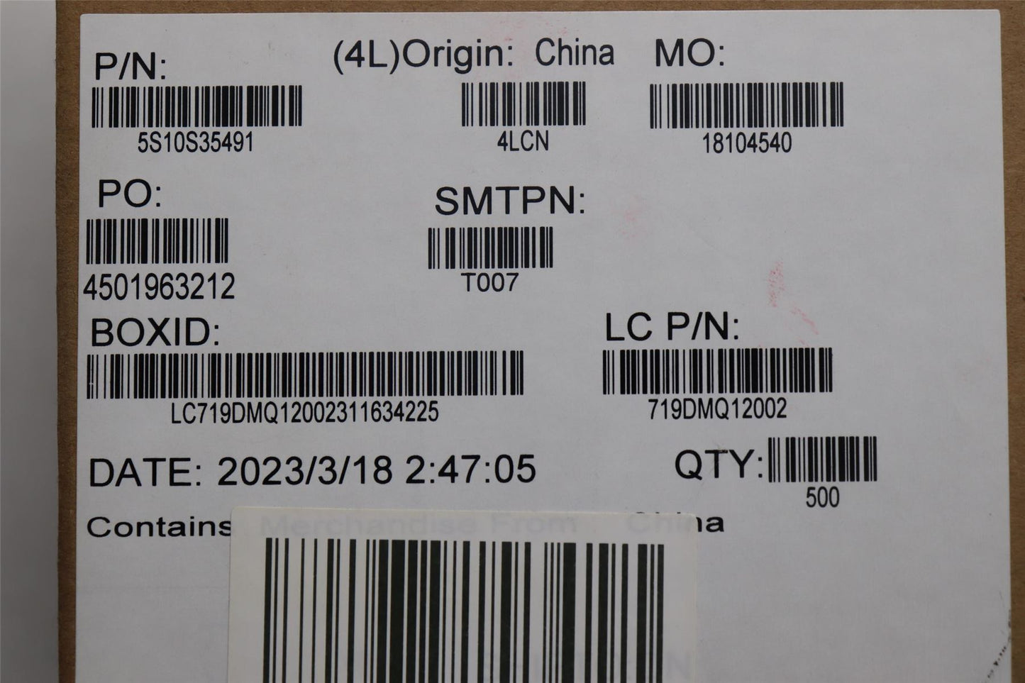 Lenovo SCREWL82T5 2D6L K3.5D0.8TNL*BNI-ZN 5S10S35491