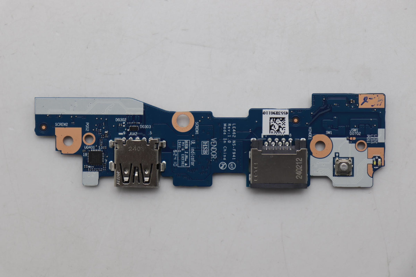 Lenovo CARDPOP F PCBA IO/B NSF941W/OFPR Fingerprint FPR I/O Board 5C51J62798