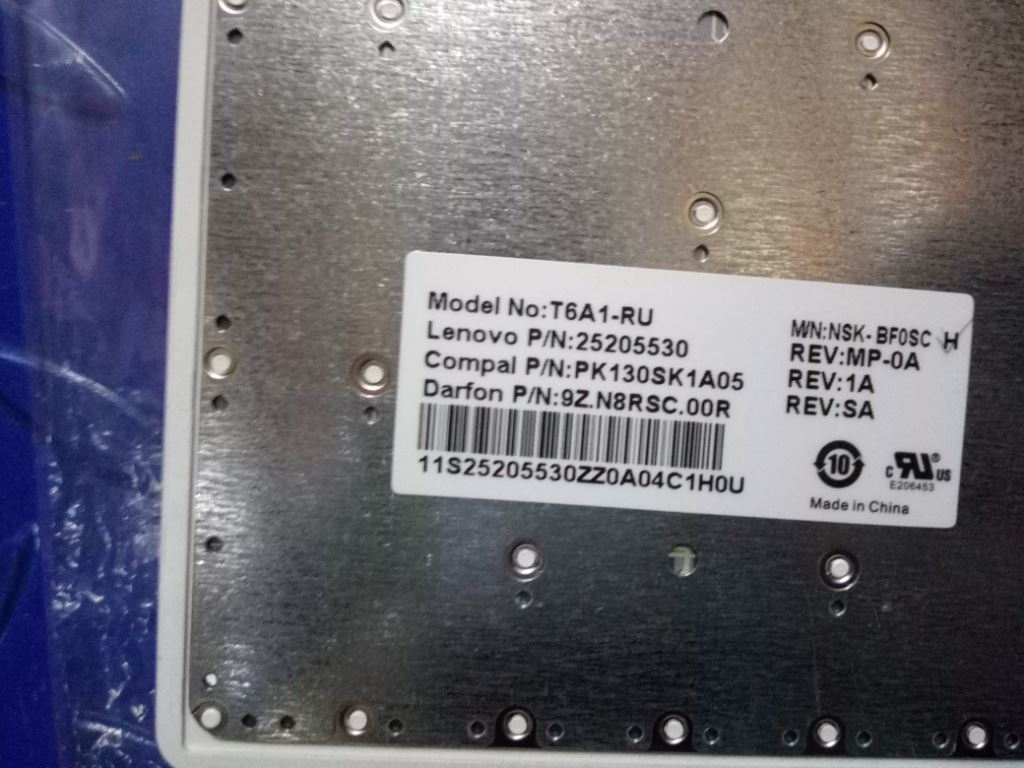 Lenovo DFT6A1RU101KeyBlackKey KBD Keyboard 25205530