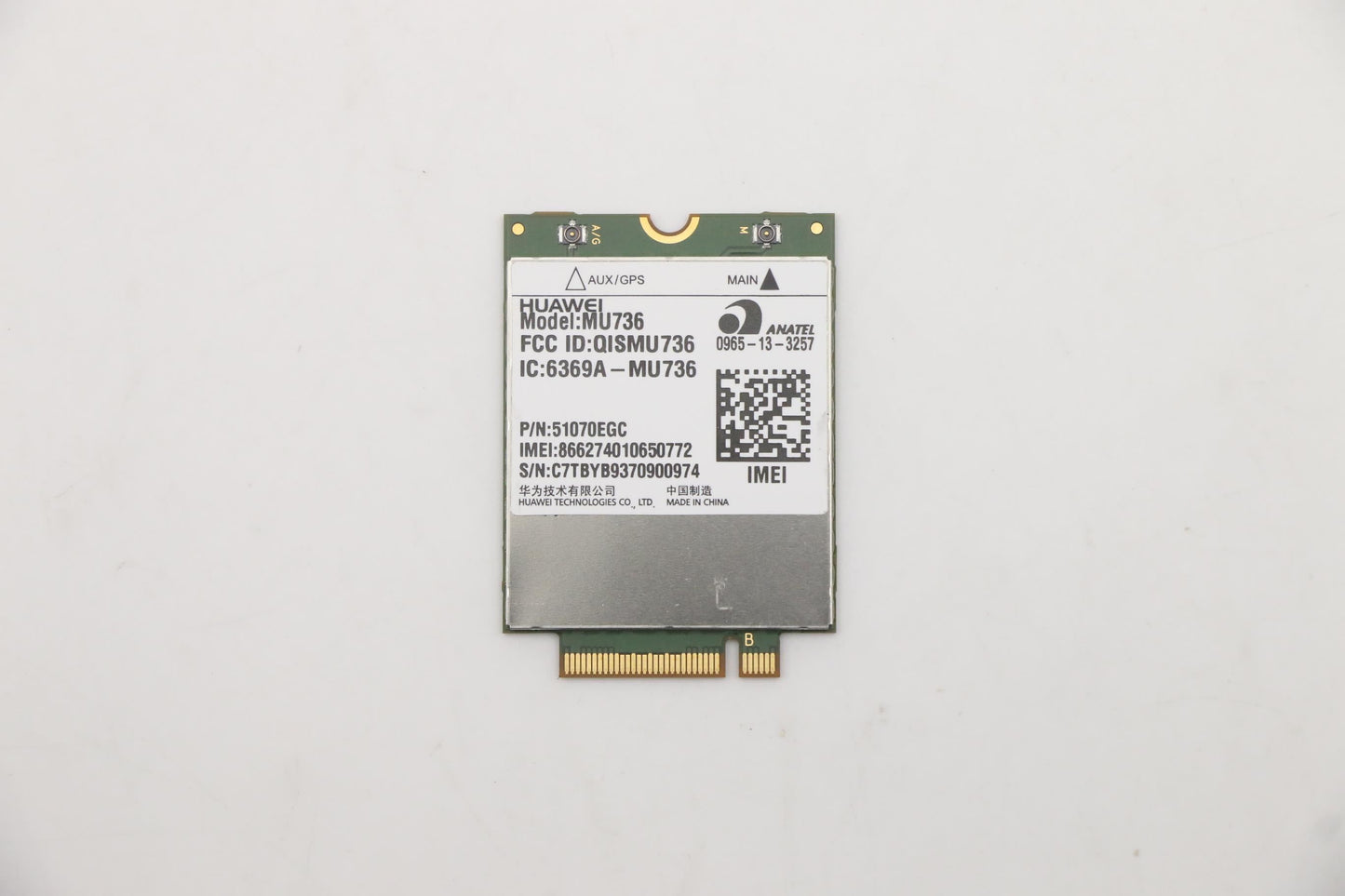 Lenovo Huawei MU736 WCDMA NGFF WOW WWAN Board 20200465