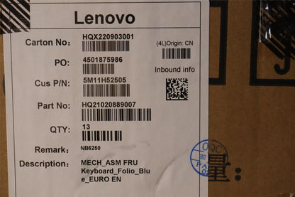 Lenovo 10w Dock Keyboard Folio Case US Europe Blue 5M11H52505