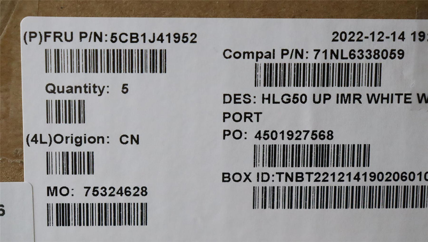Lenovo Upper Case ASM_POR C 82SB WHT 5CB1J41952