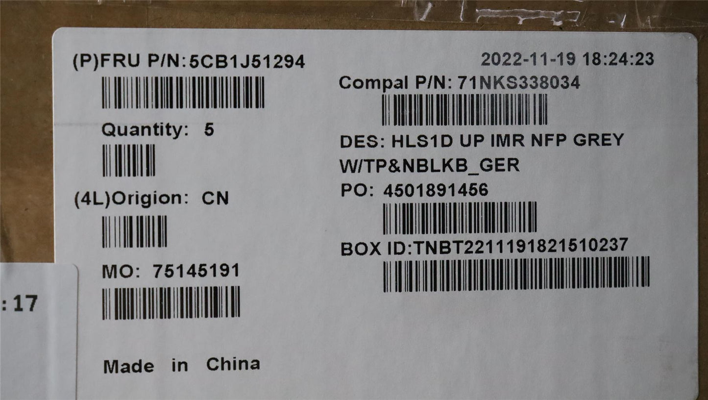 Lenovo IdeaPad 1 15AMN7 Keyboard Palmrest Top Cover German Silver 5CB1J51294