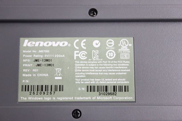 Lenovo Sunrex JME7053（R）PS/2 Win8 Keyboard 25209257