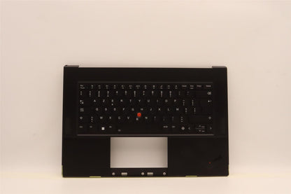 Lenovo ThinkPad Z16 Gen 1 Keyboard Palmrest Top Cover Belgian Black 5M11J13358