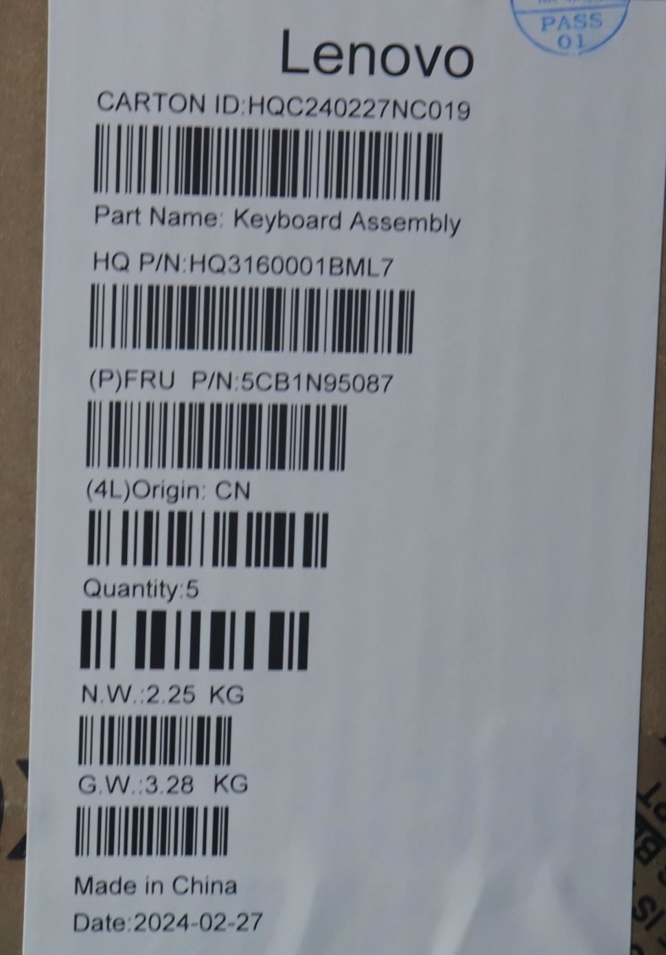 Lenovo Upper Case ASM SWS H 83DS FP LG 5CB1N95087