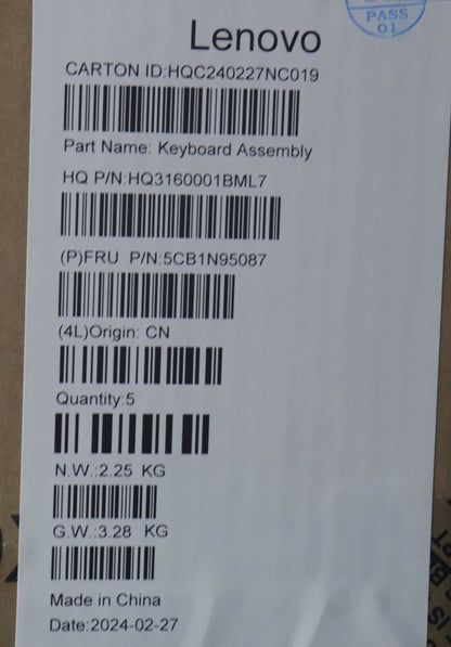 Lenovo Upper Case ASM SWS H 83DS FP LG 5CB1N95087
