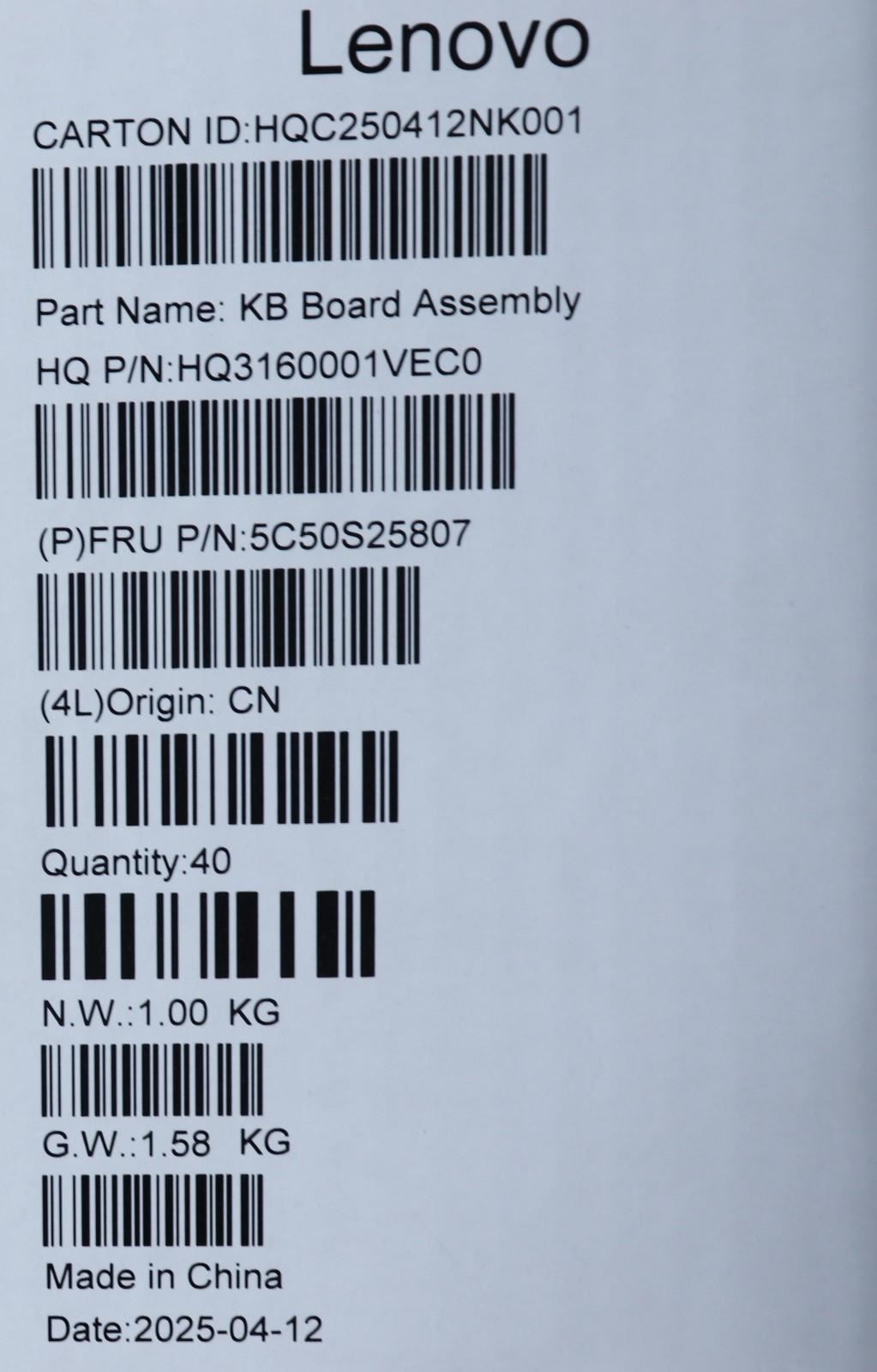Lenovo CARDPOP Mic H 83JR Microphone Board 5C50S25807
