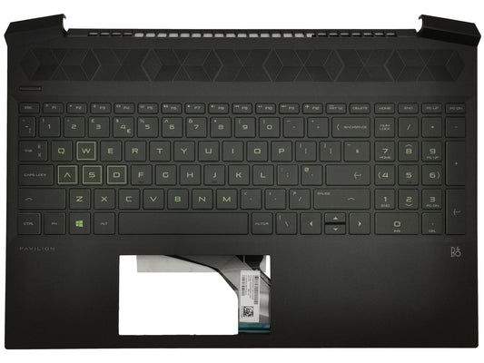 Genuine HP Gaming 15-EC Palmrest Cover Keyboard UK Black Backlit L72597-031