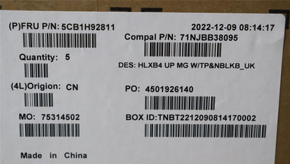 Lenovo ThinkBook 14 G4 ABA Palmrest Cover Touchpad Keyboard UK 5CB1H92811