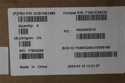 Lenovo UpperCaseASM_EURO ENG C 83FD WHRGB 5CB1N61489