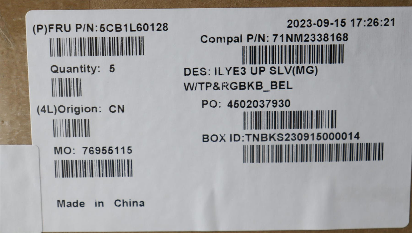 Lenovo Upper Case ASM_BEL C 82YA MGRGB 5CB1L60128
