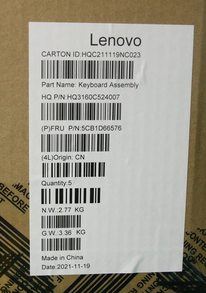 Lenovo ThinkBook 13x ITG Palmrest Cover Touchpad Keyboard Portuguese 5CB1D66576