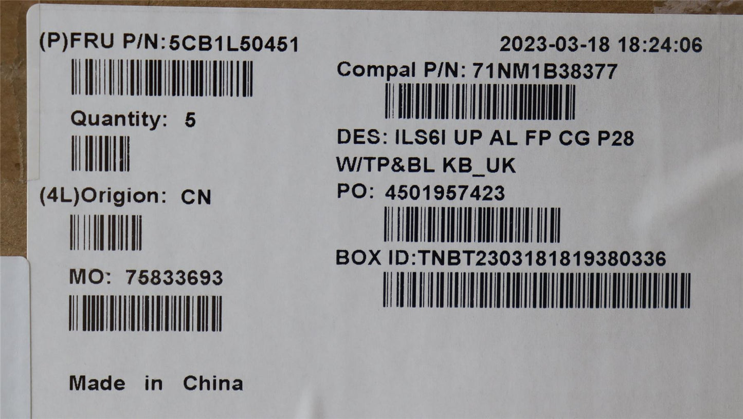 Lenovo IdeaPad 5 16IAH8 Palmrest Cover Touchpad Keyboard UK Backlit 5CB1L50451