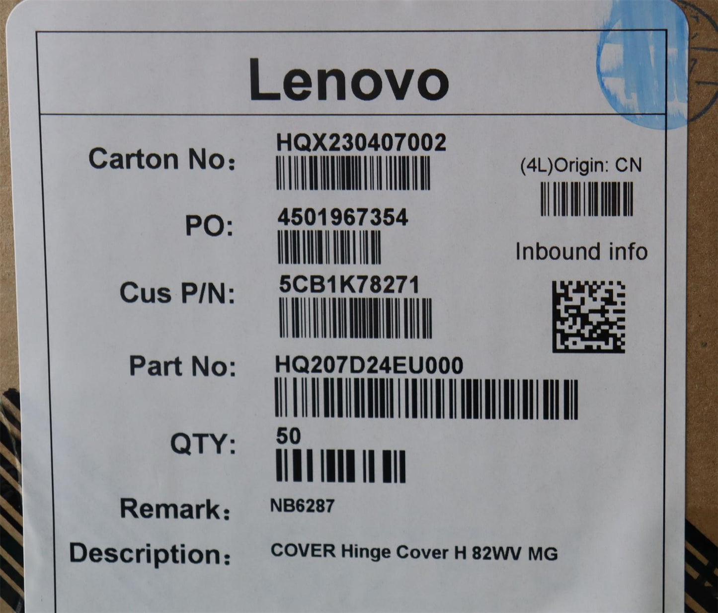 Lenovo Hinge Cover H 82WV MG 5CB1K78271