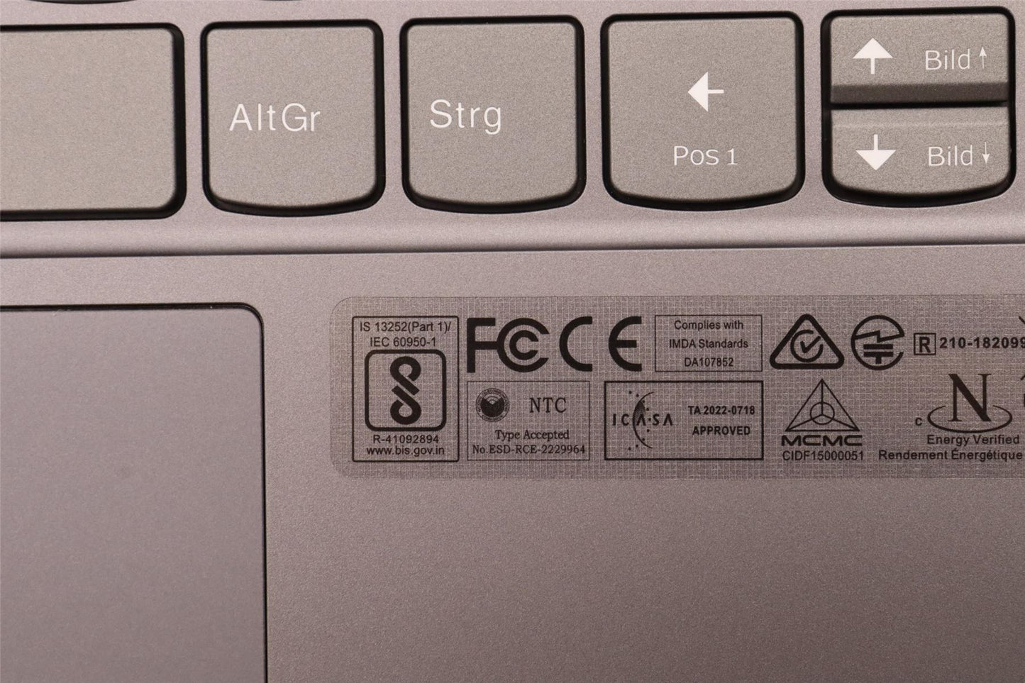 Lenovo Duet 5 12IAU7 5 12IRU8 Keyboard Palmrest German Black Backlit 5CB1J10654