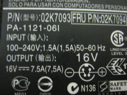 Lenovo DELTA3pin EMEA AC Charger Adapter 92P1029