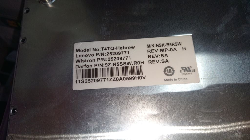 Lenovo DFT4TQ Hebrew101Keyblack frame KBD Keyboard 25209771