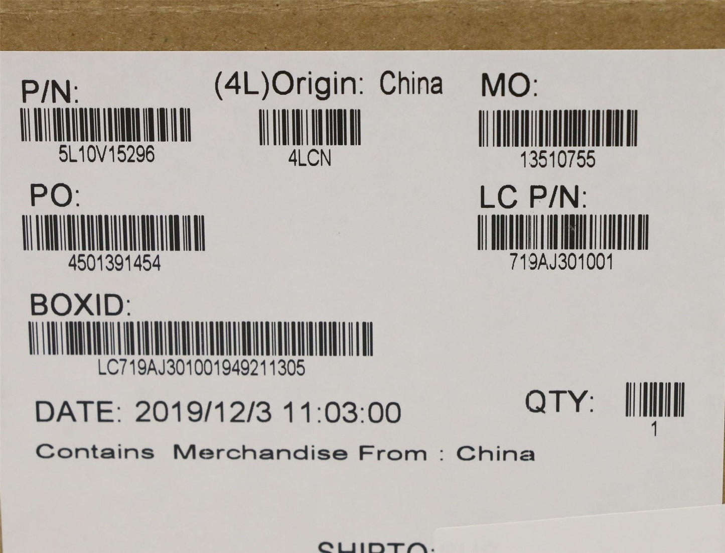 Lenovo Muldflap FRU SYSTEM Label KIT SLR 5L10V15296