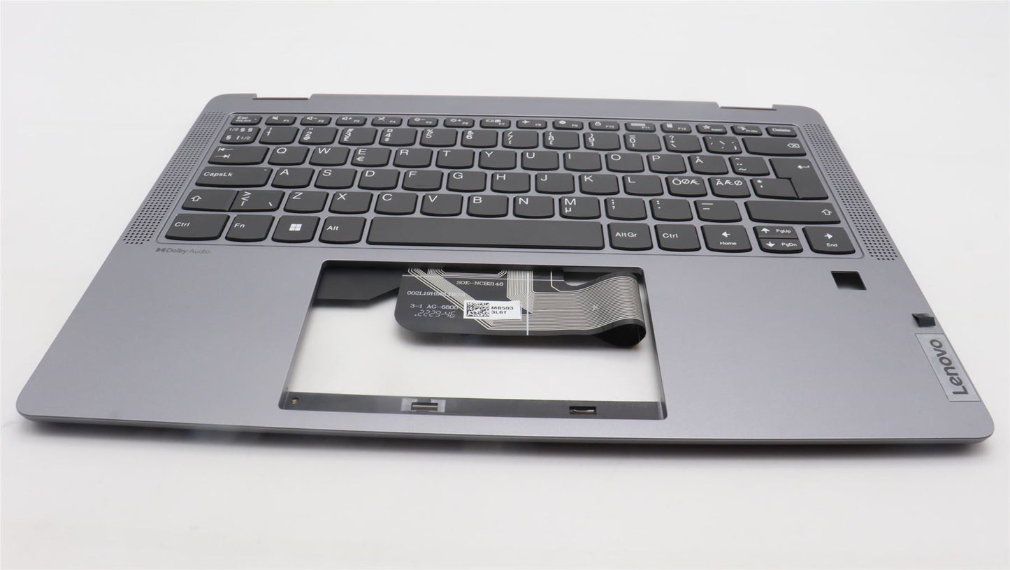 Lenovo IdeaPad 5 14ABR8 Keyboard Palmrest Top Cover Nordic Artic Grey 5CB1K20835
