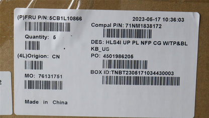 Lenovo UpperCase_ENG C82XD NFP CG BL PL 5CB1L10866