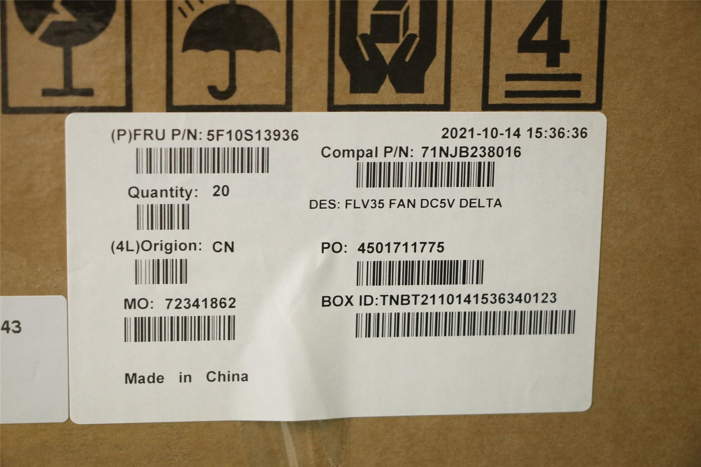 Lenovo ThinkBook 15 G4 IAP 15 G5 IRL Cooling Fan 5F10S13936