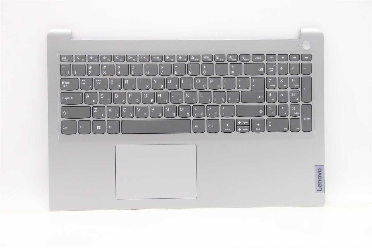 Lenovo IdeaPad 1-15IJL7 Palmrest Cover Touchpad Keyboard Hebrew Grey 5CB1F27150