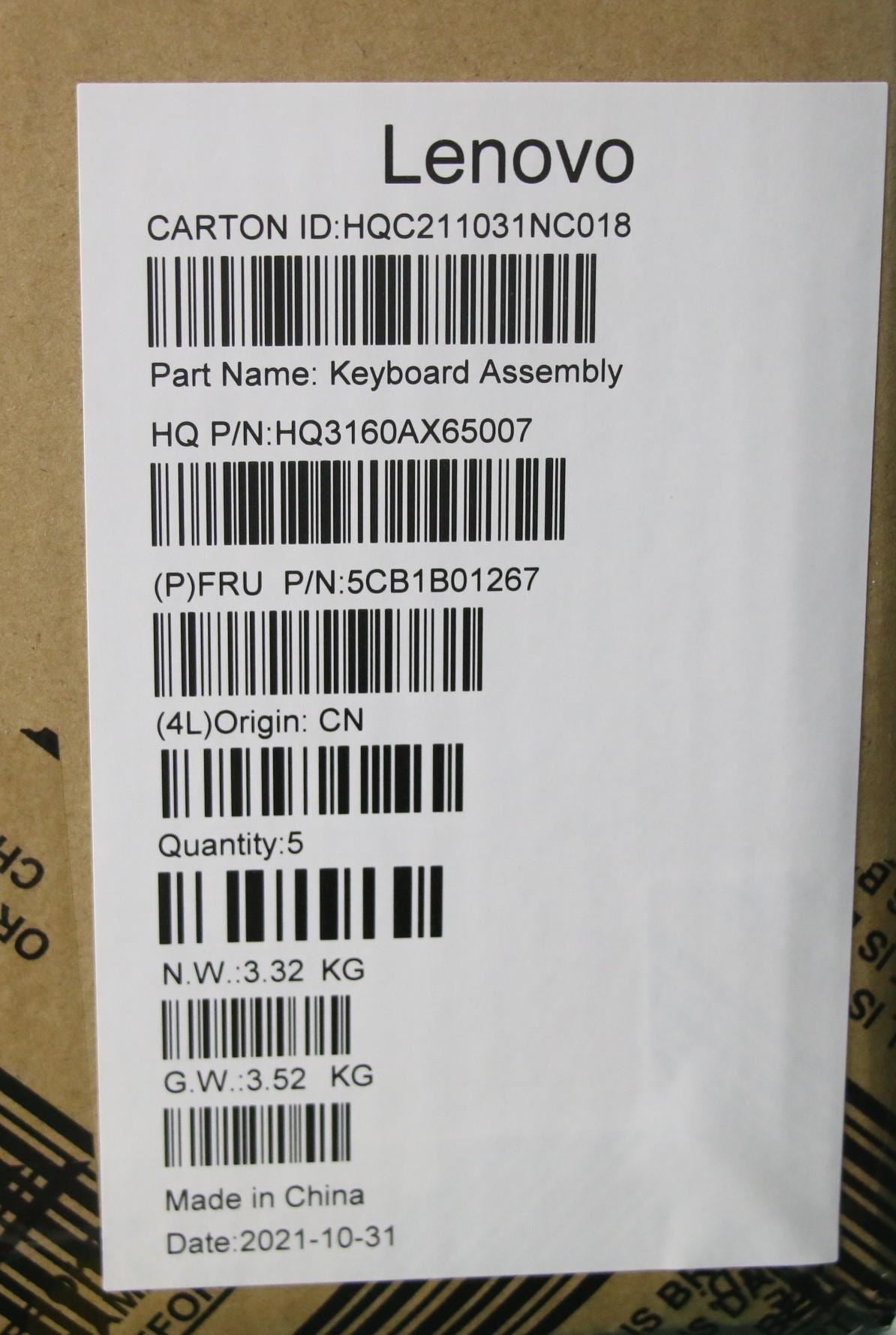 Lenovo Yoga 7-13ITL05 Keyboard Palmrest Top Cover Russian Grey 5CB1B01267