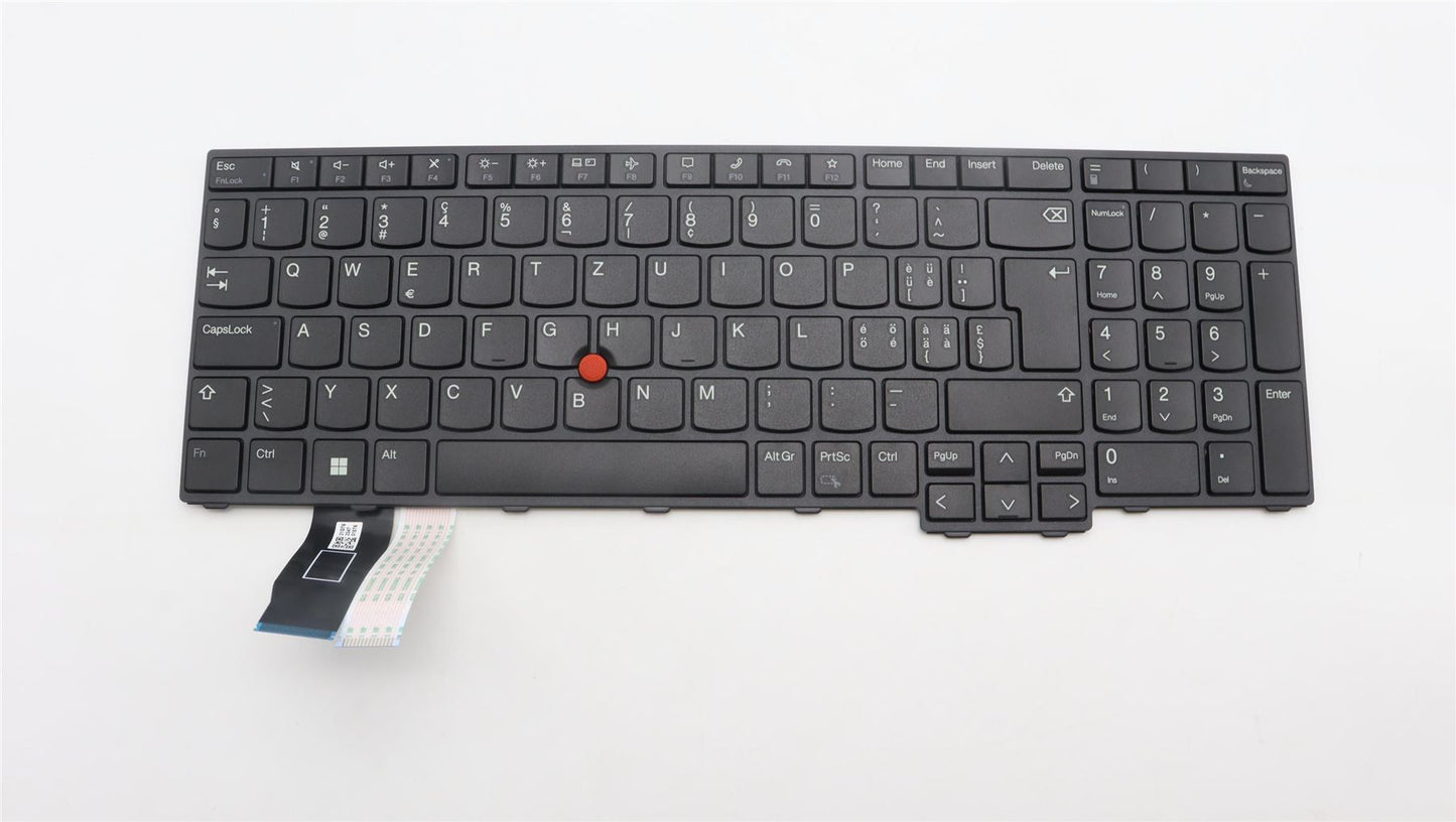 Lenovo ThinkPad T16 Gen 1 P16s Gen 1 L15 Gen 3 s Keyboard Swiss Black 5N21D93745