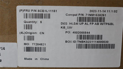 Lenovo UpperCase_SWS C82XD FP AB BL AL 5CB1L11151
