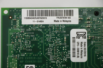 Lenovo EthernetX520-DA2 Ethernet Intel Board 03T8764
