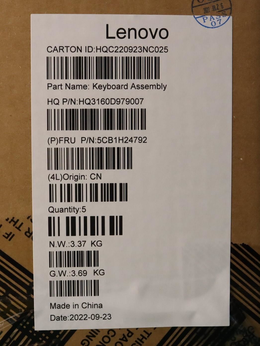 Lenovo Flex IP 3 15IJL7 Palmrest Cover Touchpad Keyboard Nordic 5CB1H24792