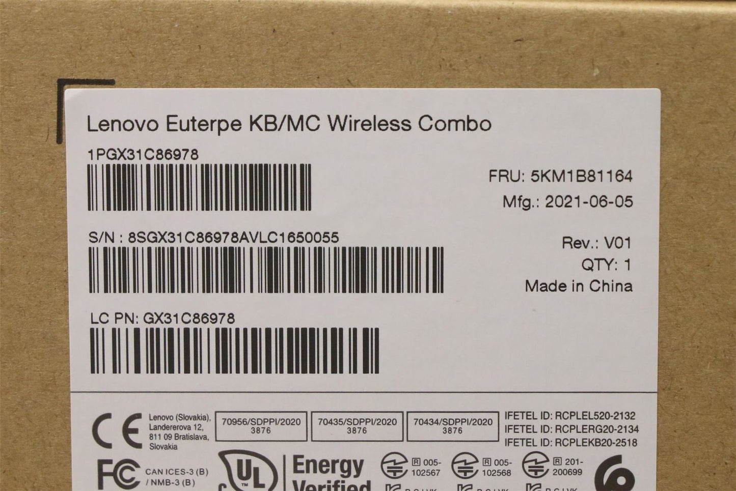 Lenovo KYB_MOUSE G-Tech Euterpe G/B NOD 5KM1B81164
