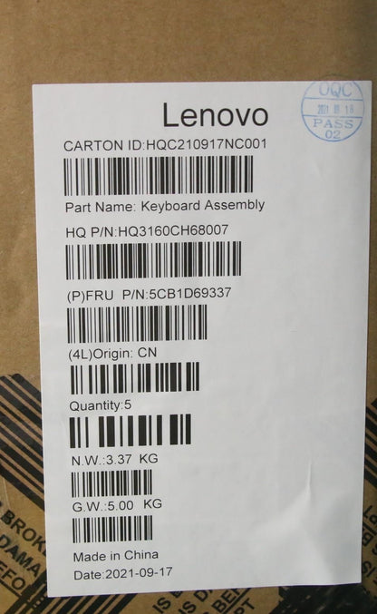 Lenovo Chromebook 15IJL6 Keyboard Palmrest Top Cover UK Silver 5CB1D69337