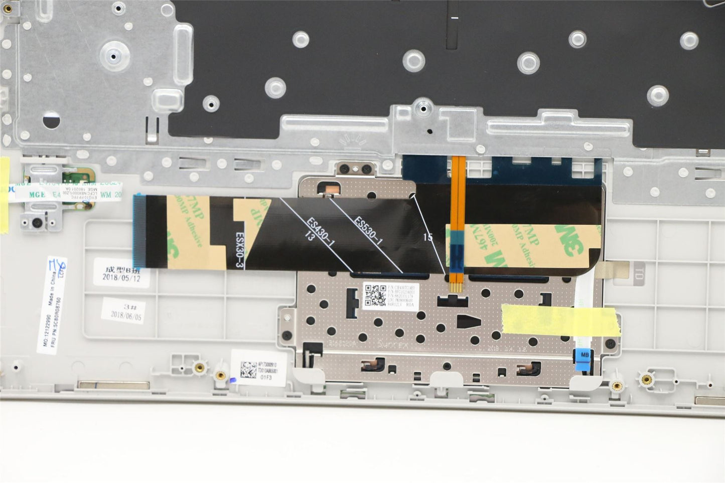 Lenovo Yoga 530-14IKB Tastatur-Handballenauflage, obere Abdeckung, portugiesisches Platin, 5CB0R08760