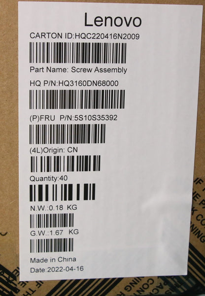 Lenovo SCREW Screw Pack H 21CX 5S10S35392