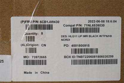 Lenovo Upper Case ASM_NORDIC C 82SA BLA 5CB1J09430