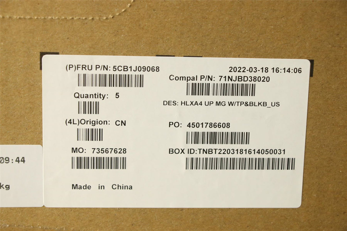 Lenovo ThinkBook 14 G4 IAP Keyboard Palmrest Top Cover US Grey 5CB1J09068