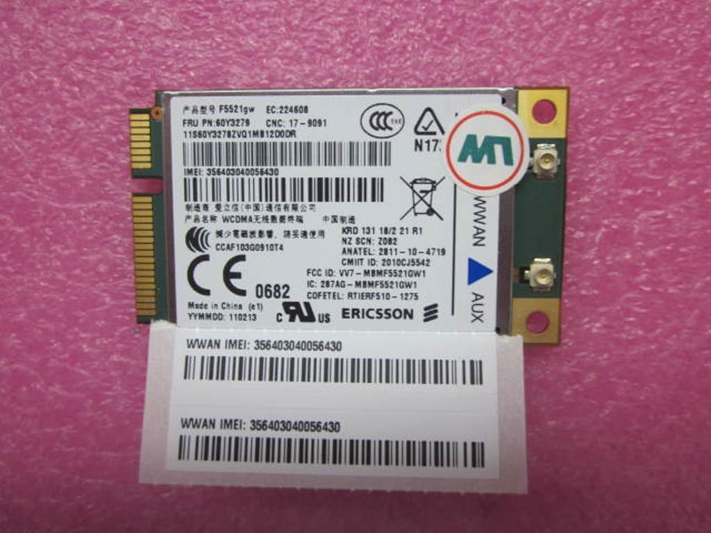 Lenovo FRU Ericsson F5521gw Vodafone AT&T SKU WWAN Board 60Y3279