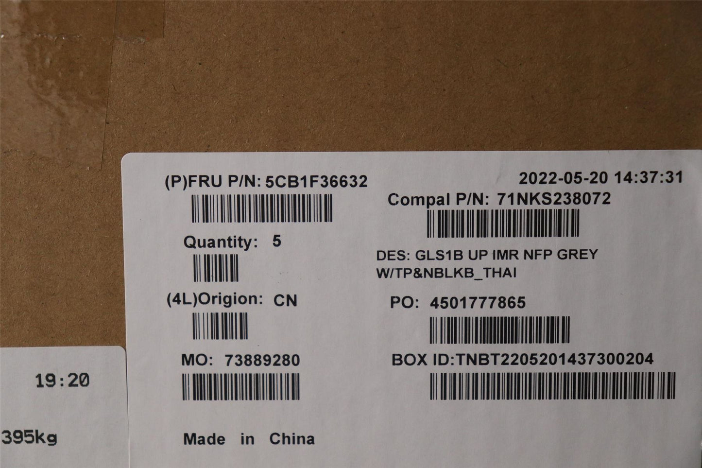 Lenovo UpperCaseASM_THAI C82R1 NFP CG 5CB1F36632