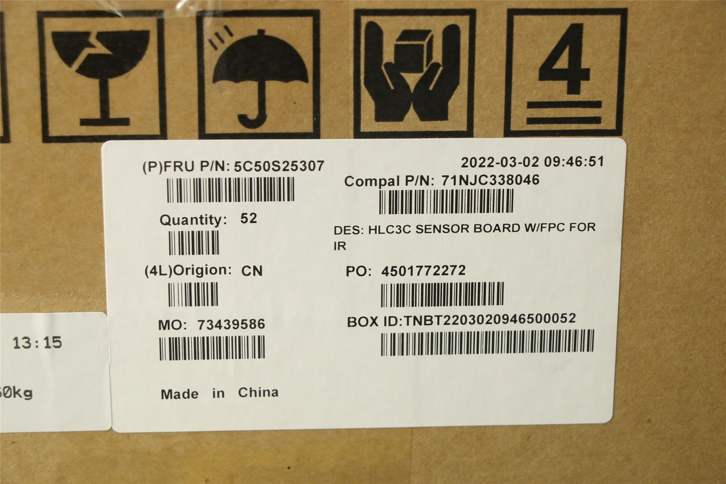 Lenovo Sensor_Board C 82UD w/FPC for IR 5C50S25307