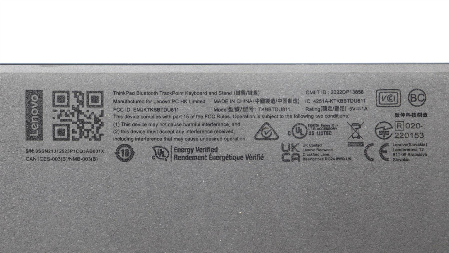 Lenovo NDA-V KBD,LBL-1,PMX,UKE 5N21J12560