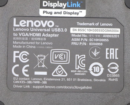 Lenovo USB3.0 to VGA/HDMI Adapter 03X6959